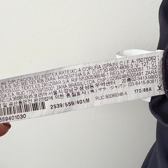 Zara Gold Button Belted Jumpsuit Navy Blue Size Medium - Picture 8 of 9